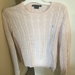 Ralph Lauren Light Pink Cable Knit Sweater